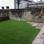 A birds eye view of the newly layed artificial grass