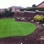 Newly layed artificial grass to transform the yard